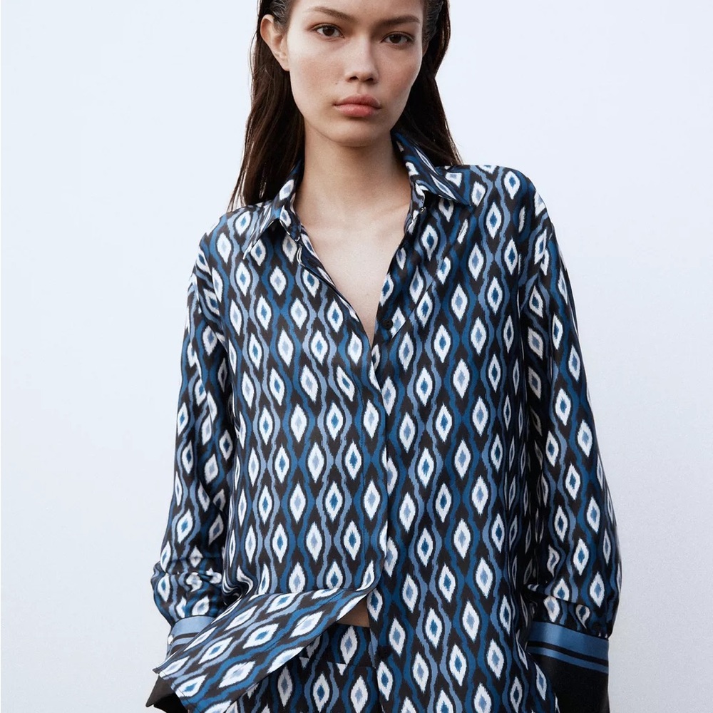 Zara GEOMETRIC PRINT SHIRT